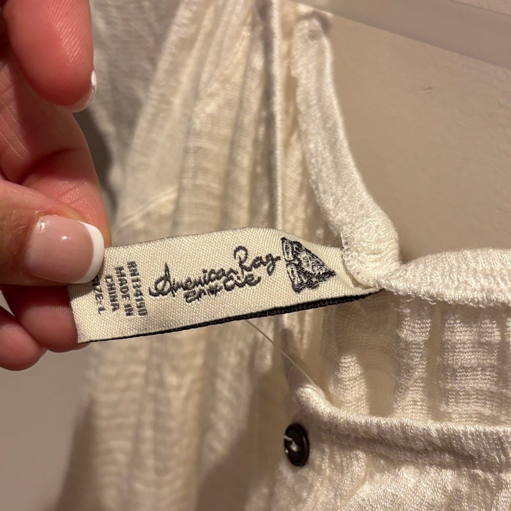 American Rag Cream Ruffle Button-Front Blouse - Picture 3 of 7